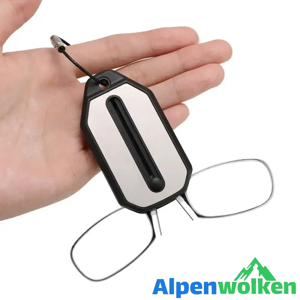 Alpenwolken - Tragbare Mini-Lesebrille mit beinlosem Nasenclip