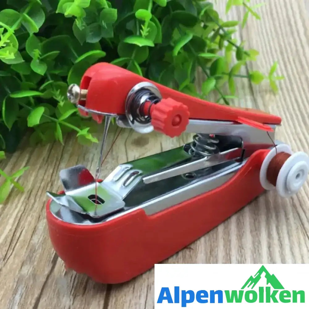 Alpenwolken - Tragbare Mini-Nähmaschine Rot