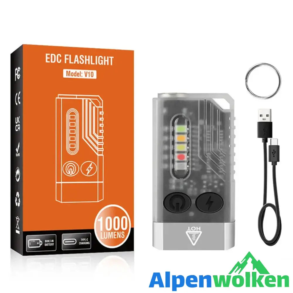 Alpenwolken - Tragbare Mini-Taschenlampe V10 transparent