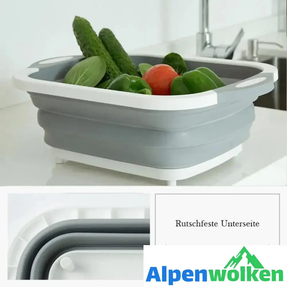 Alpenwolken - Tragbare Multifunktionaler Waschbecken Klappkorb