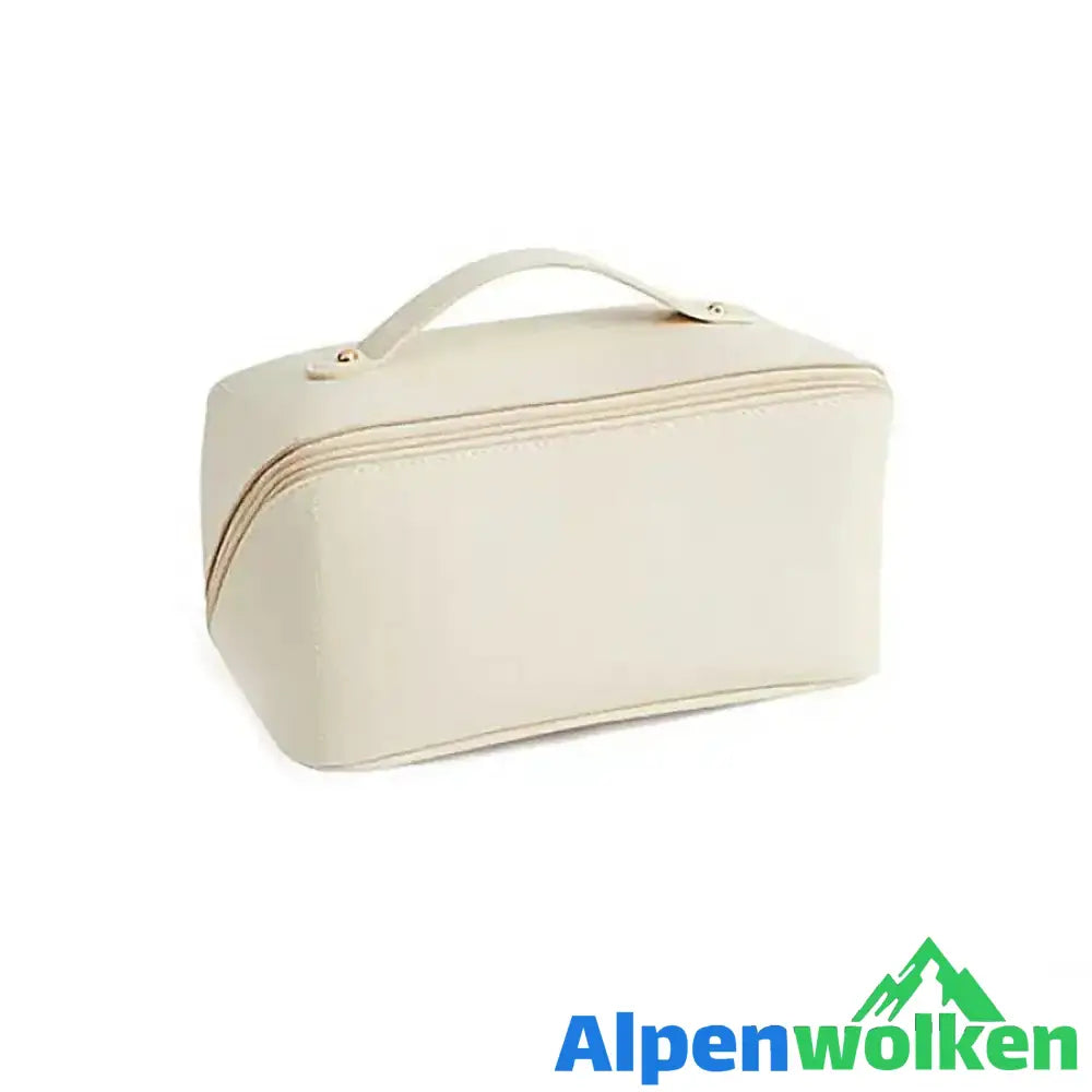 Alpenwolken - Tragbare Reisekosmetiktasche aus Leder