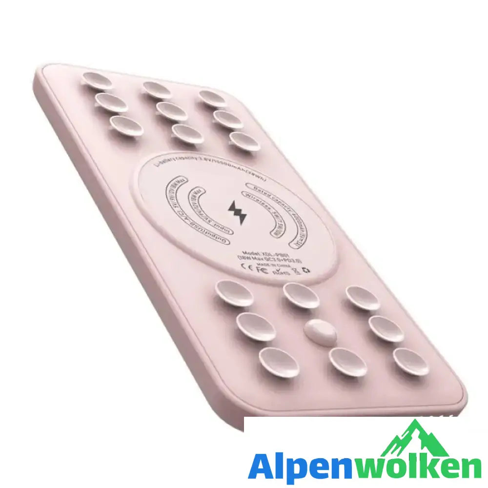 Alpenwolken - Tragbare Saugnapf-Powerbank Rosa