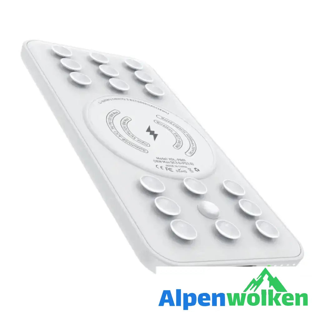 Alpenwolken - Tragbare Saugnapf-Powerbank Weiß