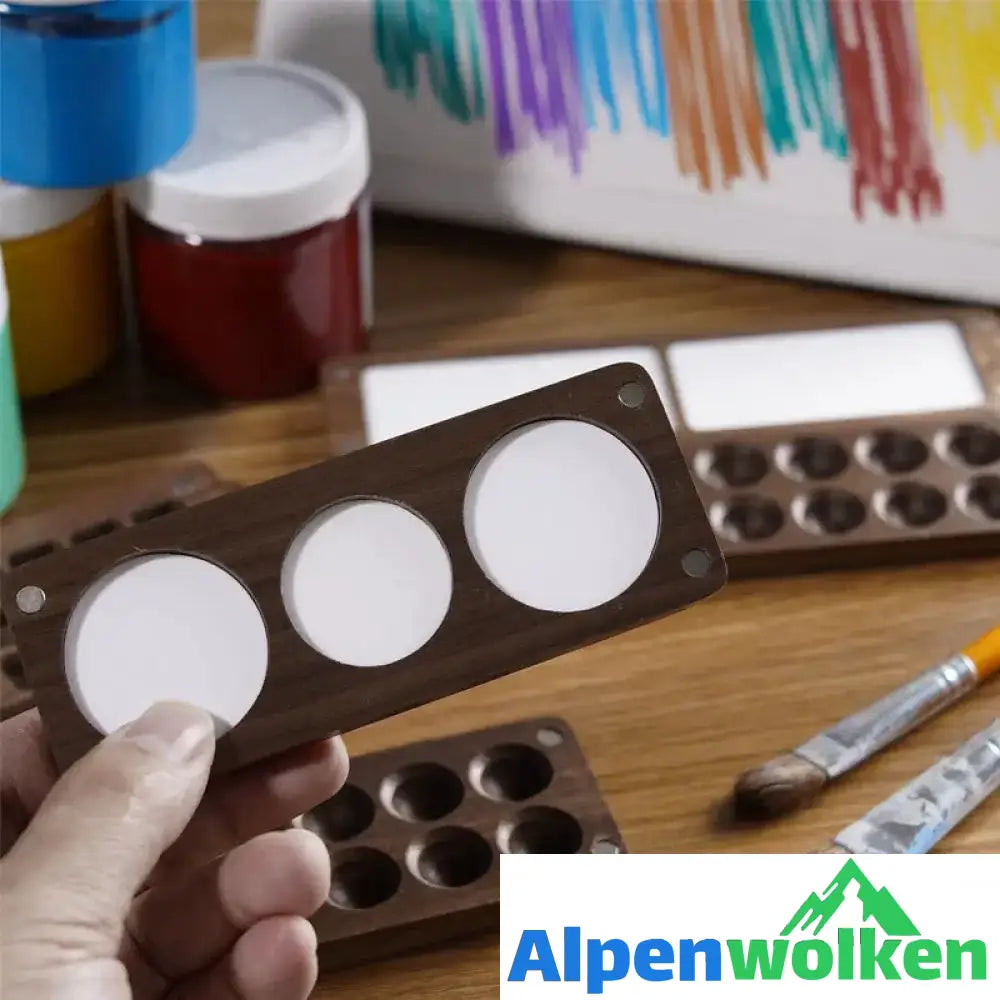 Alpenwolken - Tragbare Walnuss Aquarell-Palette