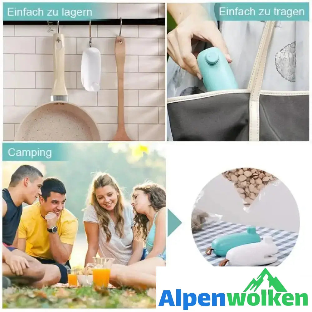 Alpenwolken - Tragbarer 2 in 1 Mini Heat Sealer