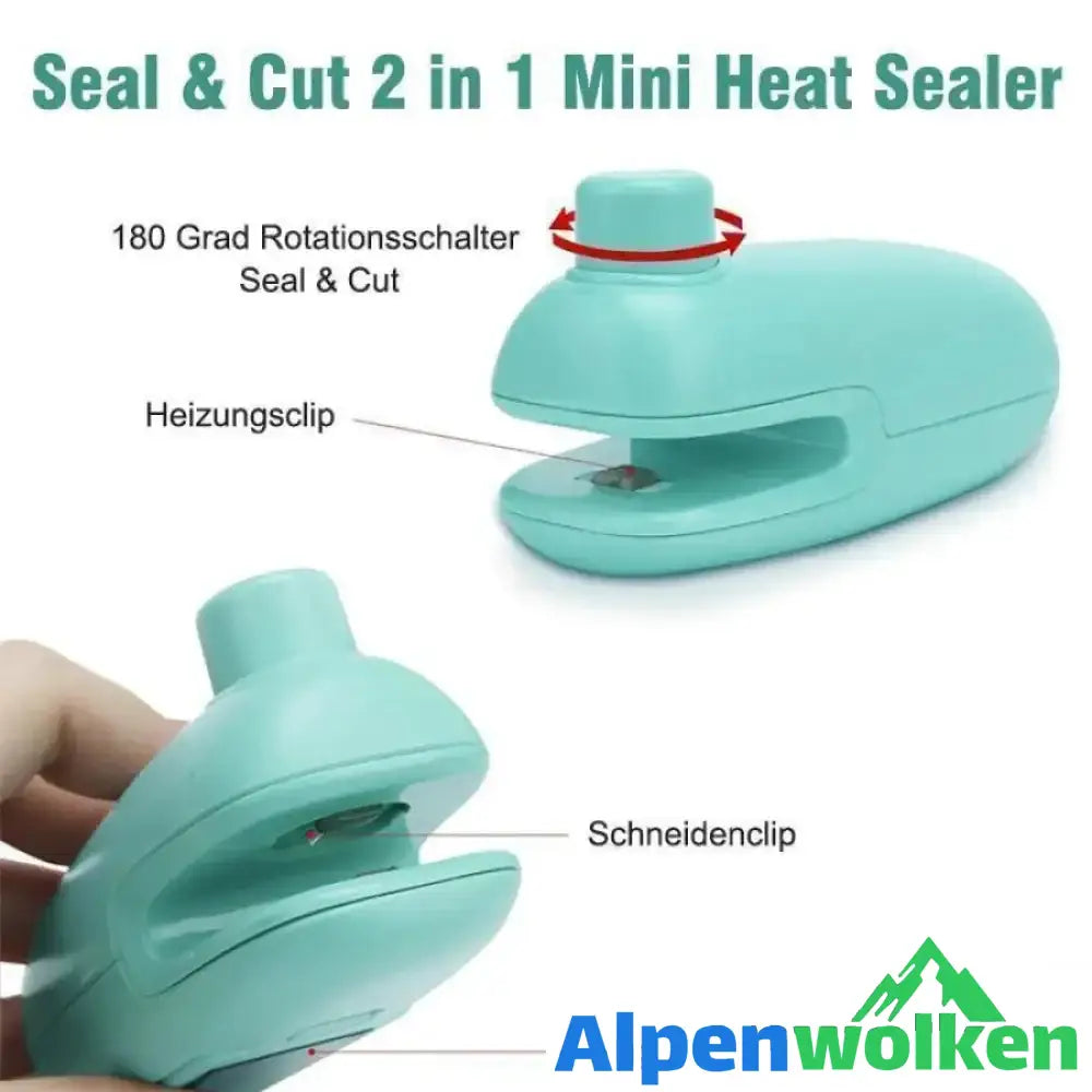 Alpenwolken - Tragbarer 2 in 1 Mini Heat Sealer