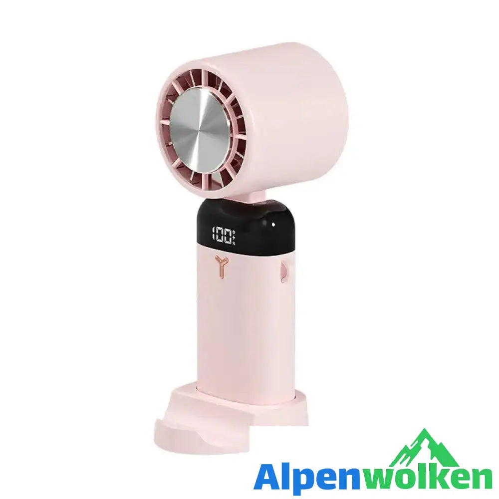 Alpenwolken - Tragbarer elektrischer Handventilator rosa mit Kühlfunktion