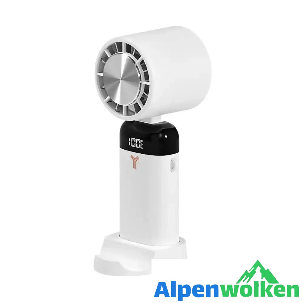 Alpenwolken - Tragbarer elektrischer Handventilator weiß mit Kühlfunktion