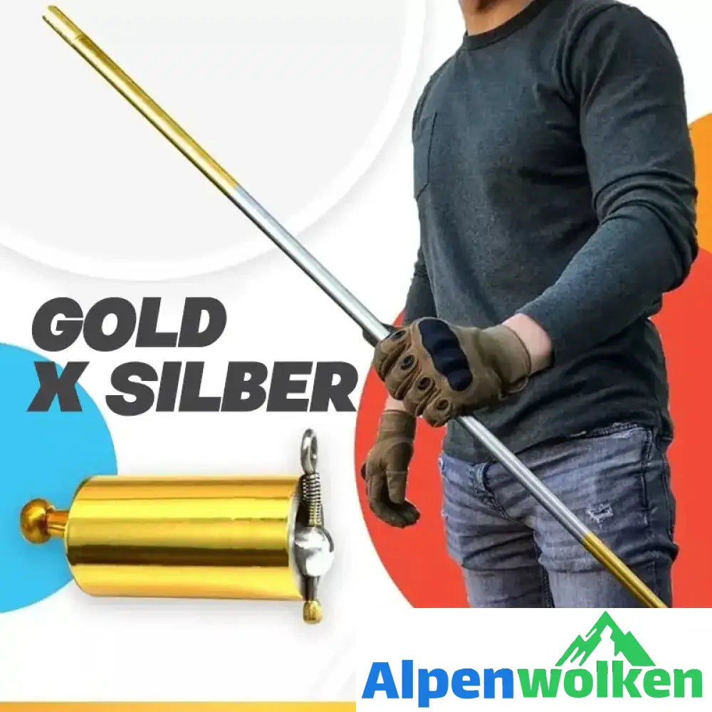 Alpenwolken - Tragbarer Metallstab für Selbstverteidigung und Zauberkunst | abschiedsgeschenk Kindertagesstätte Gold&Silber