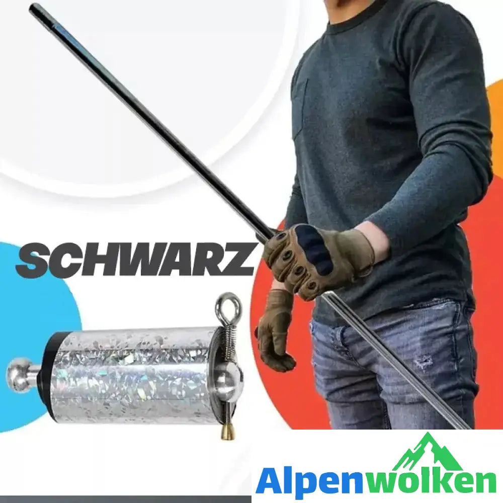 Alpenwolken - Tragbarer Metallstab für Selbstverteidigung und Zauberkunst | abschiedsgeschenk Kindertagesstätte Schwarz