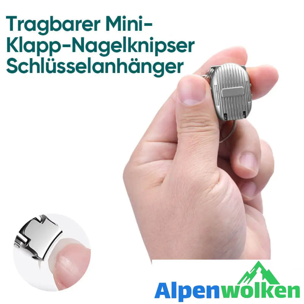 Alpenwolken - Tragbarer Mini-Klappnagelknipser mit Schlüsselanhänger