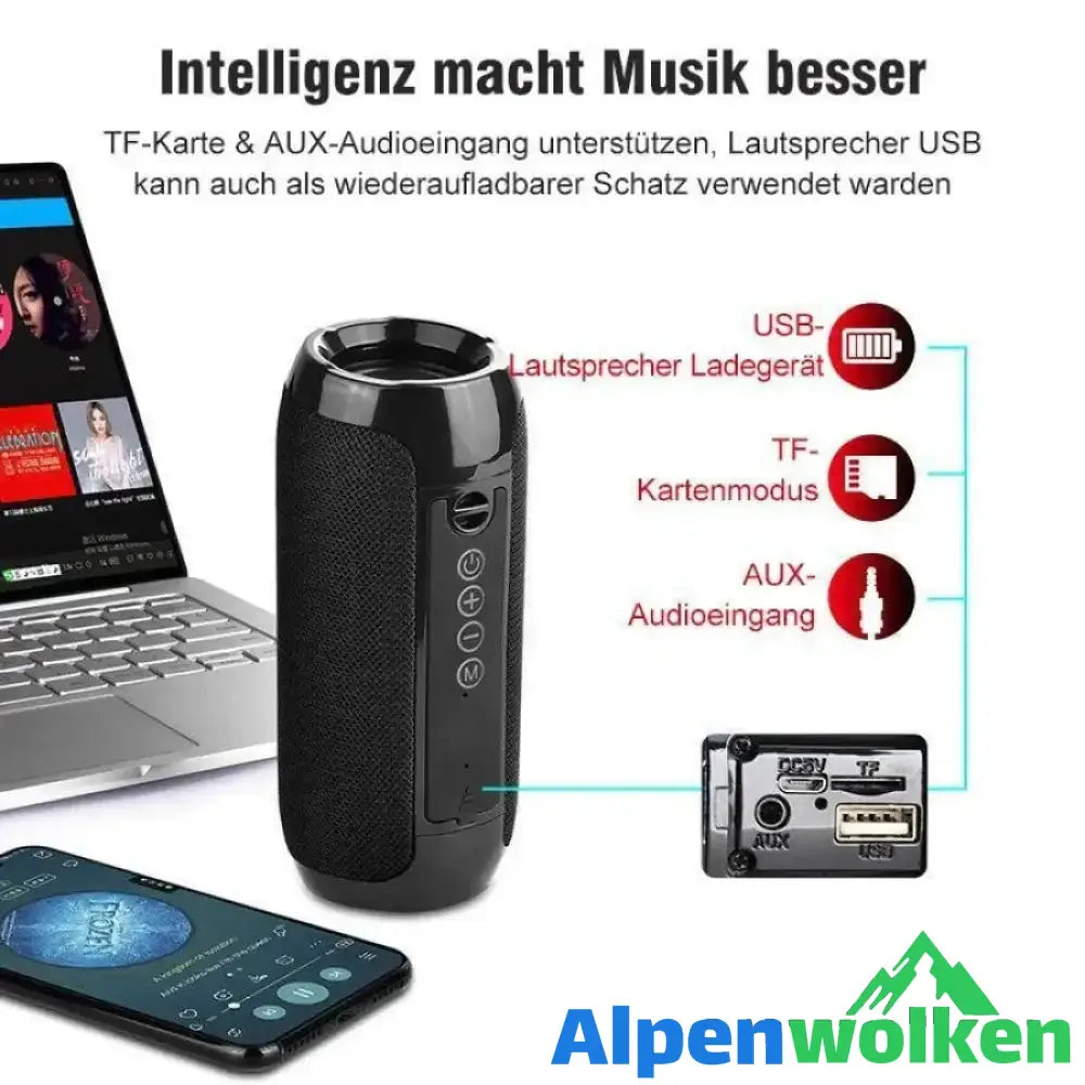 Alpenwolken - Tragbarer Mini-Lautsprecher ( Bluetooth / Micro SD / AUX )