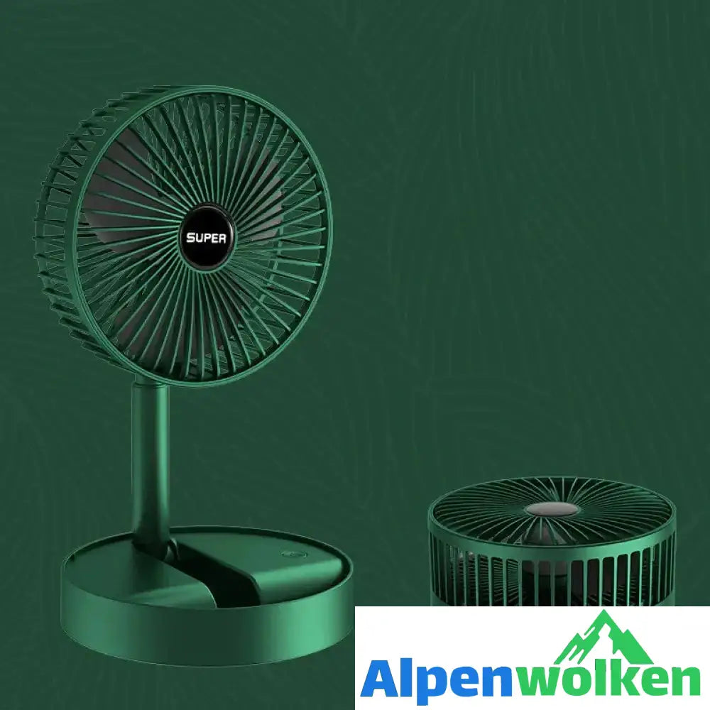 Alpenwolken - Tragbarer Mini-Ventilator für den Haushalt Falten grün