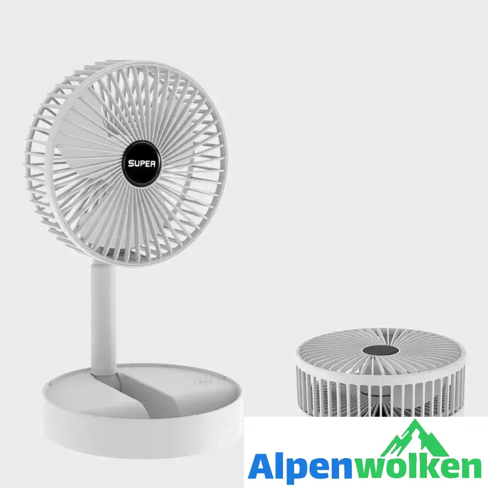 Alpenwolken - Tragbarer Mini-Ventilator für den Haushalt Falten weiß