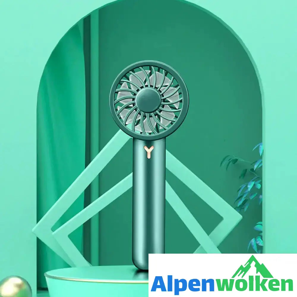 Alpenwolken - Tragbarer Mini-Ventilator für den Haushalt Griff grün