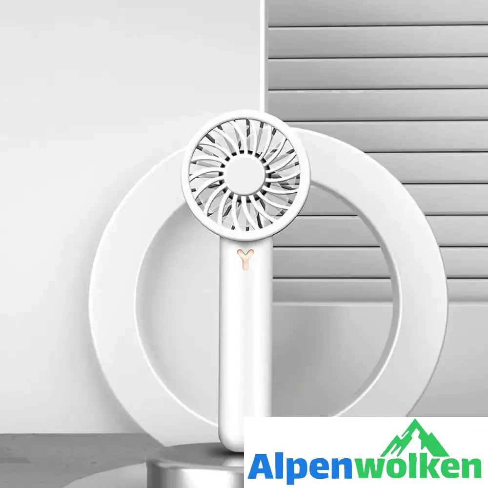 Alpenwolken - Tragbarer Mini-Ventilator für den Haushalt Griff weiß