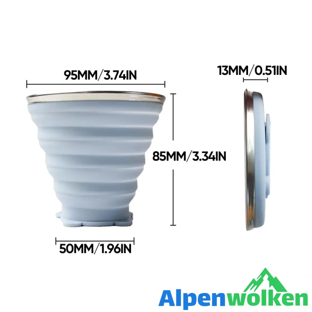 Alpenwolken - Tragbarer Silikonbecher für die Reise