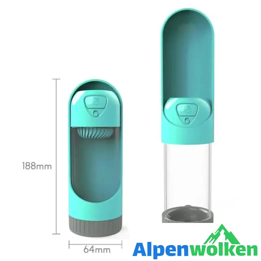 Alpenwolken - Tragbarer Wasserbecher für Haustiere Grün