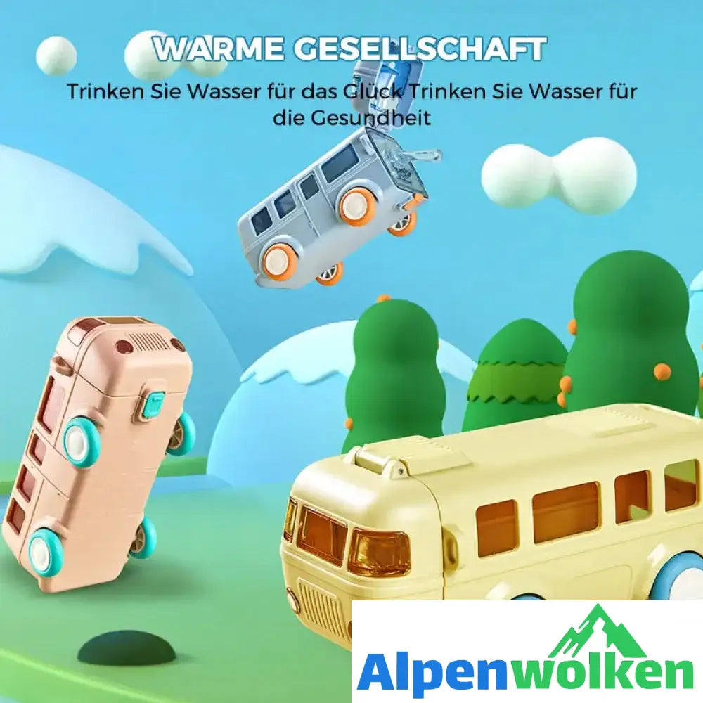 Alpenwolken - Tragbarer Wasserbecher in Busform