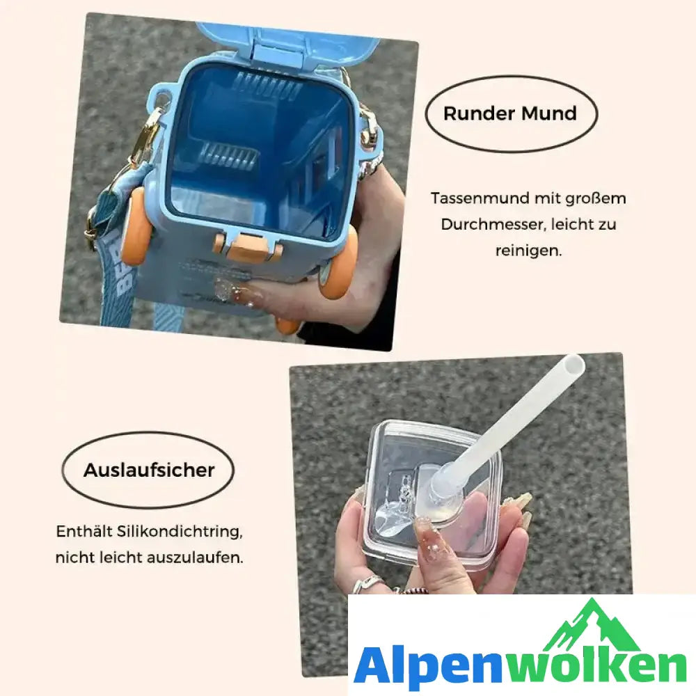 Alpenwolken - Tragbarer Wasserbecher in Busform