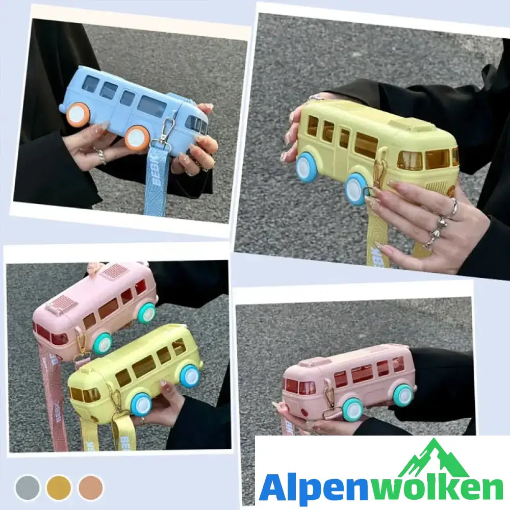 Alpenwolken - Tragbarer Wasserbecher in Busform