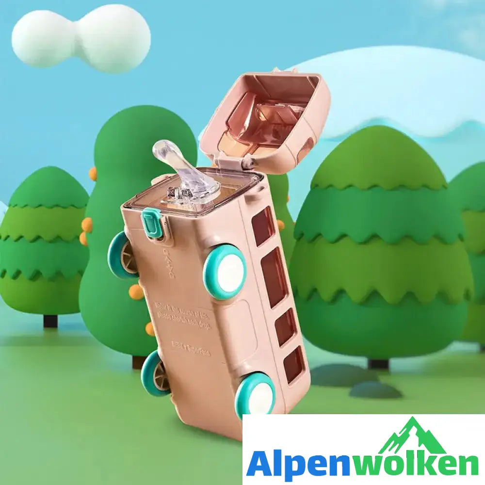 Alpenwolken - Tragbarer Wasserbecher in Busform Rosa