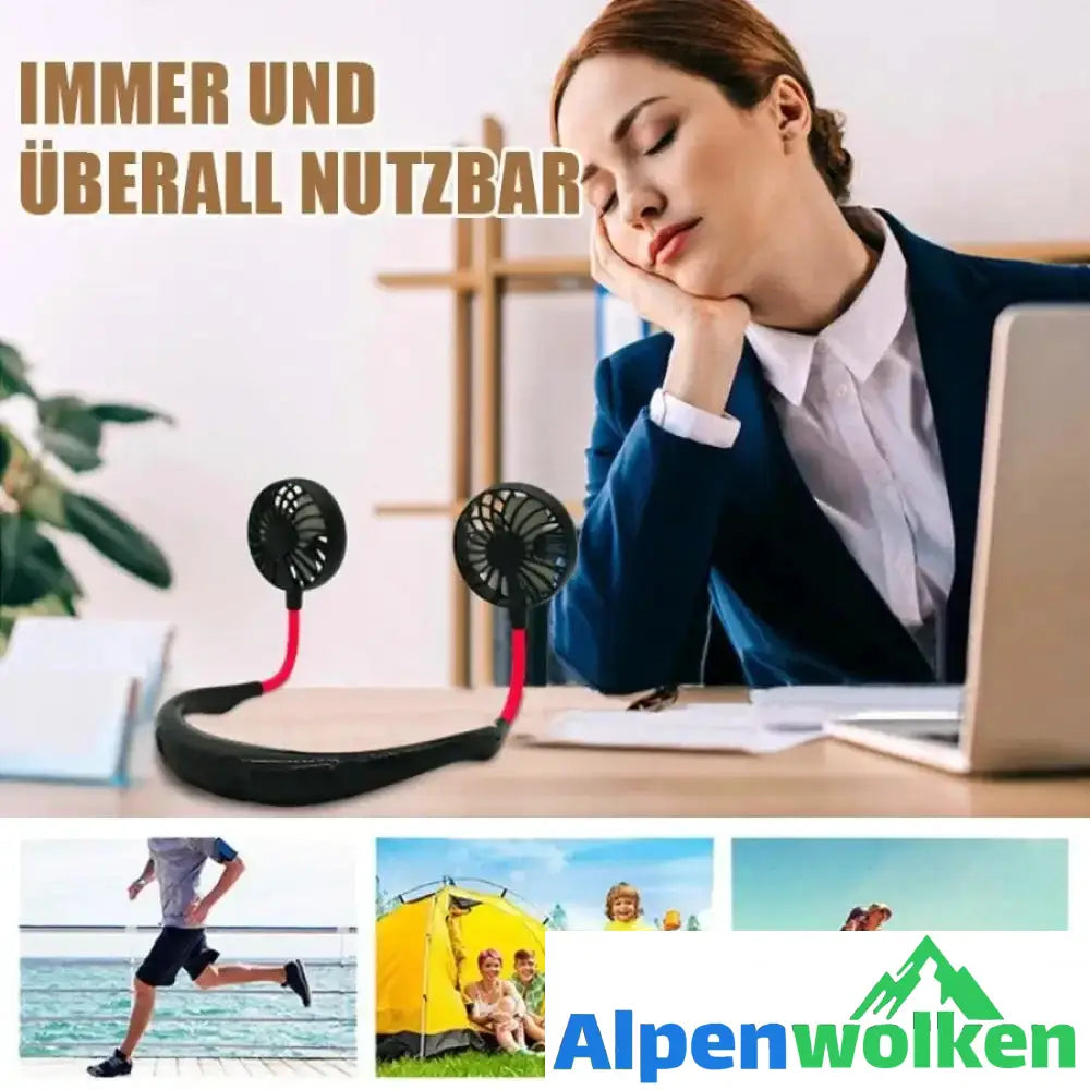 Alpenwolken - Tragbarer zwei- Köpfe Ventilator