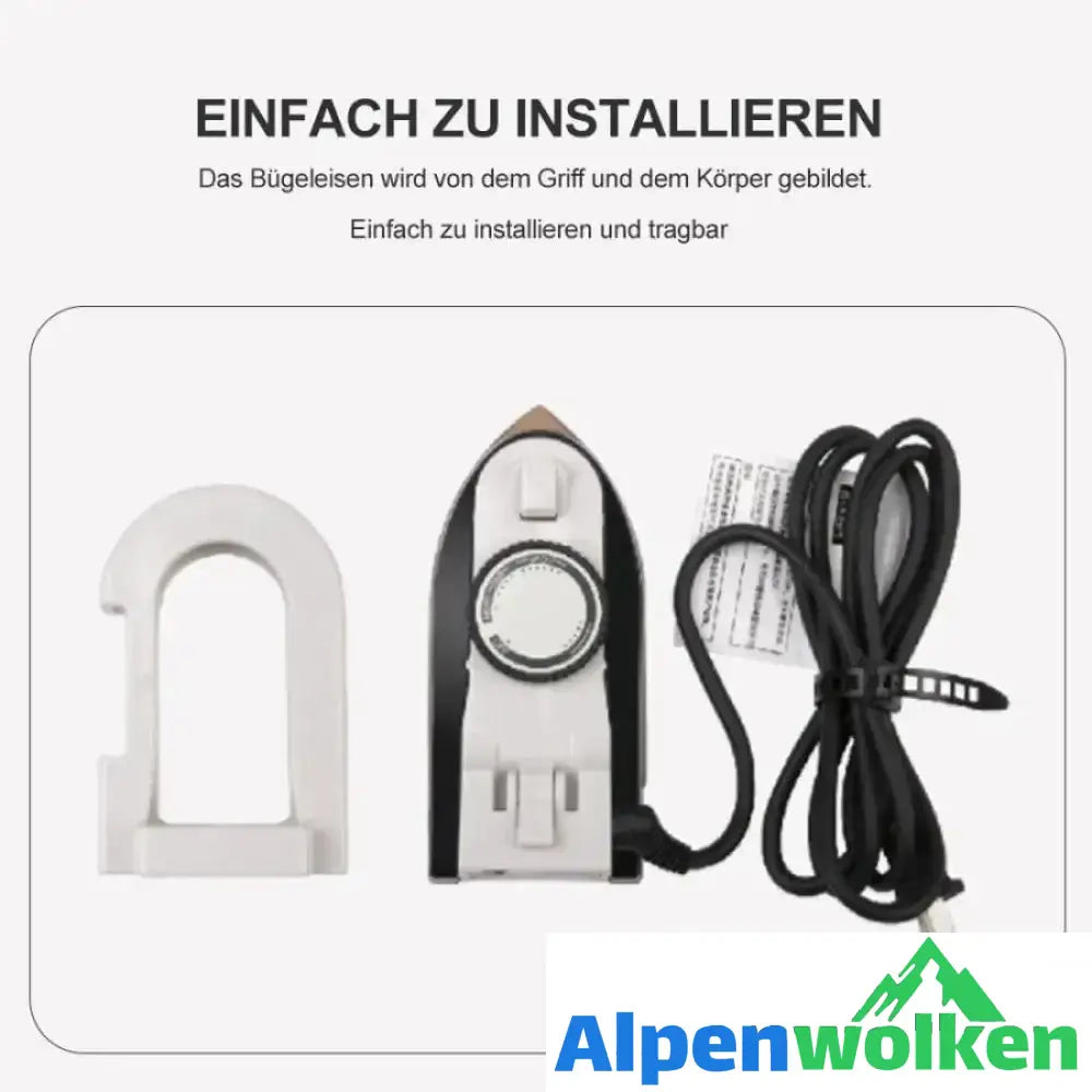 Alpenwolken - Tragbares elektrisches Bügeleisen, mit globalem Konvertierungsstecker