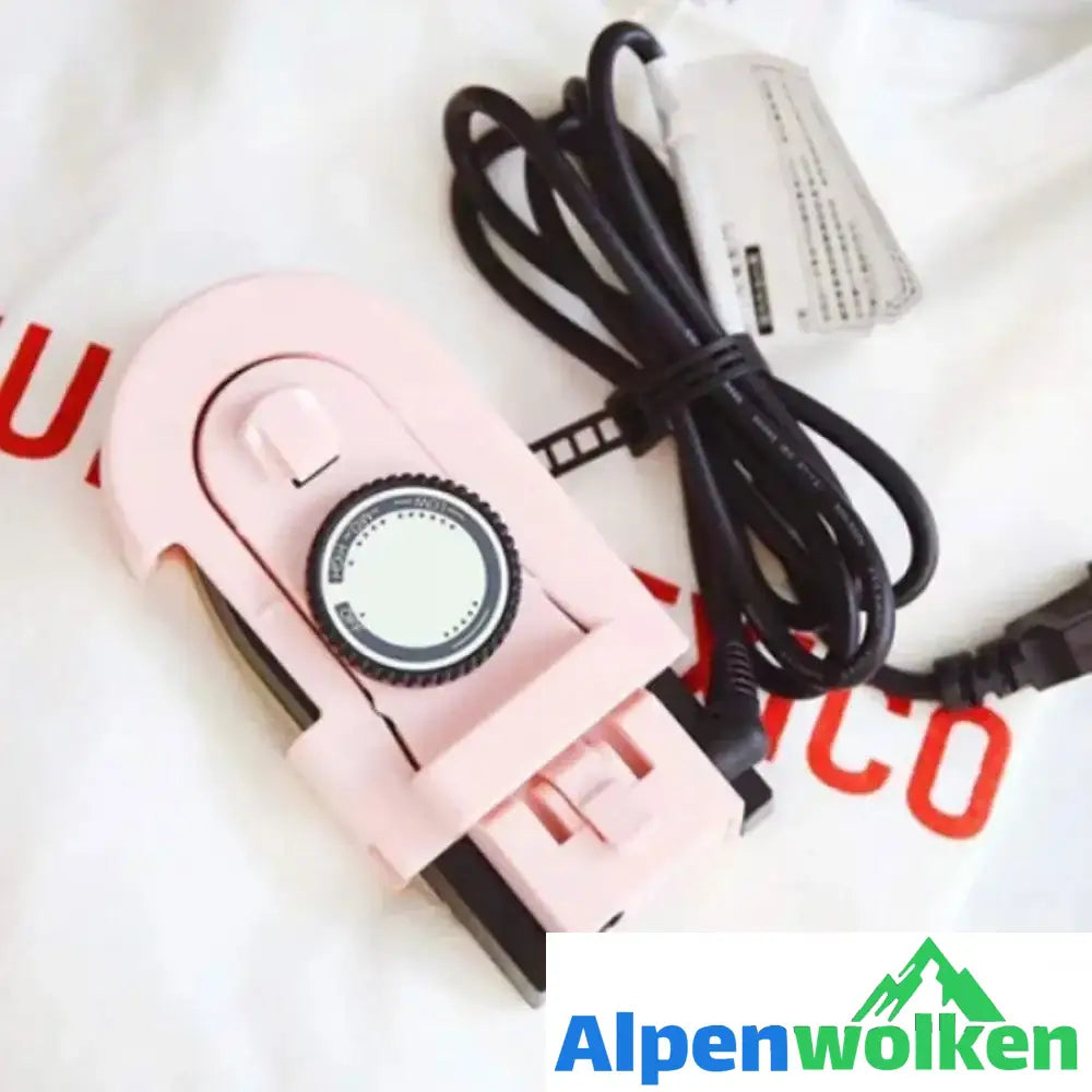 Alpenwolken - Tragbares elektrisches Bügeleisen, mit globalem Konvertierungsstecker Rosa