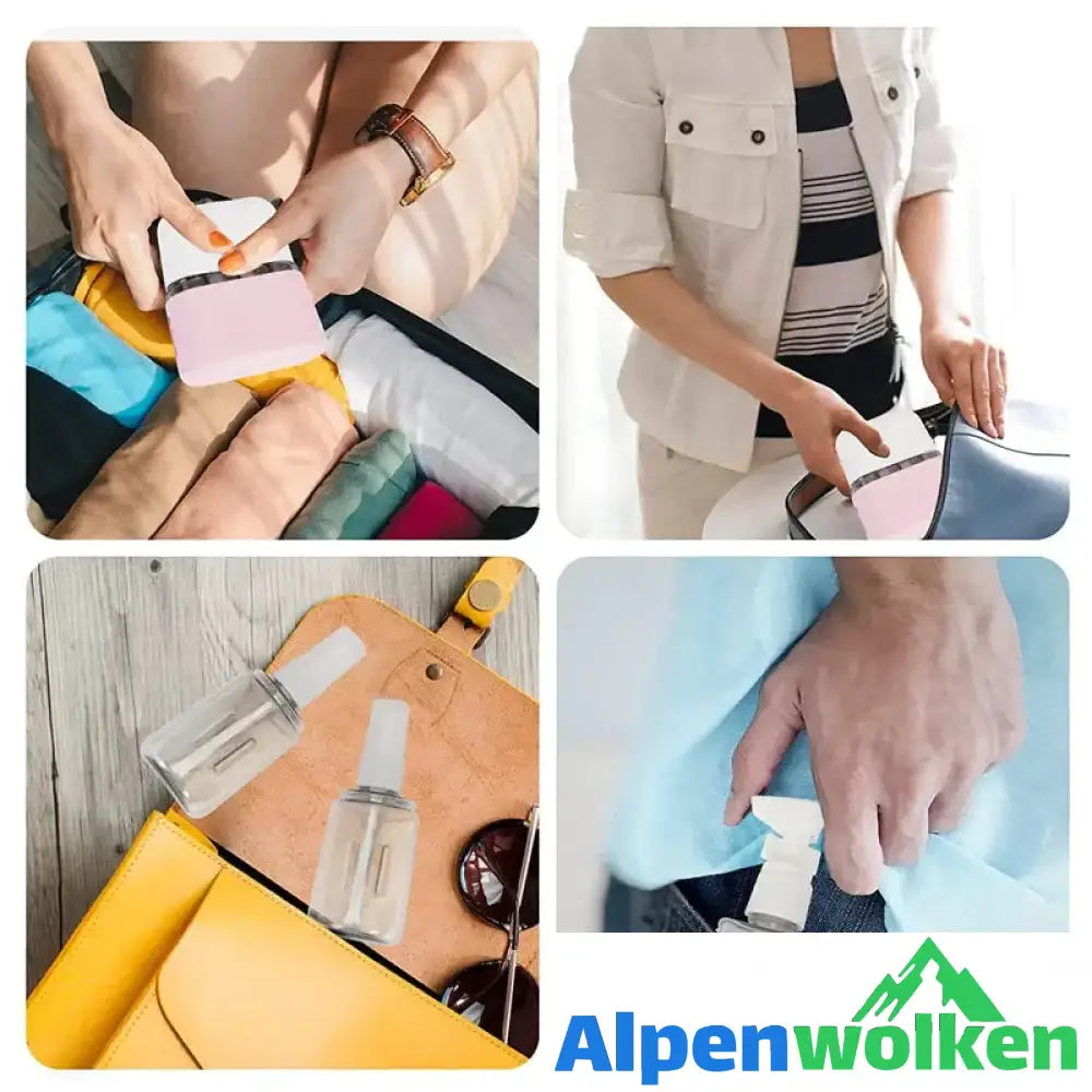 Alpenwolken - Tragbares Reiseflaschen-Set mit Shampoo-Spender