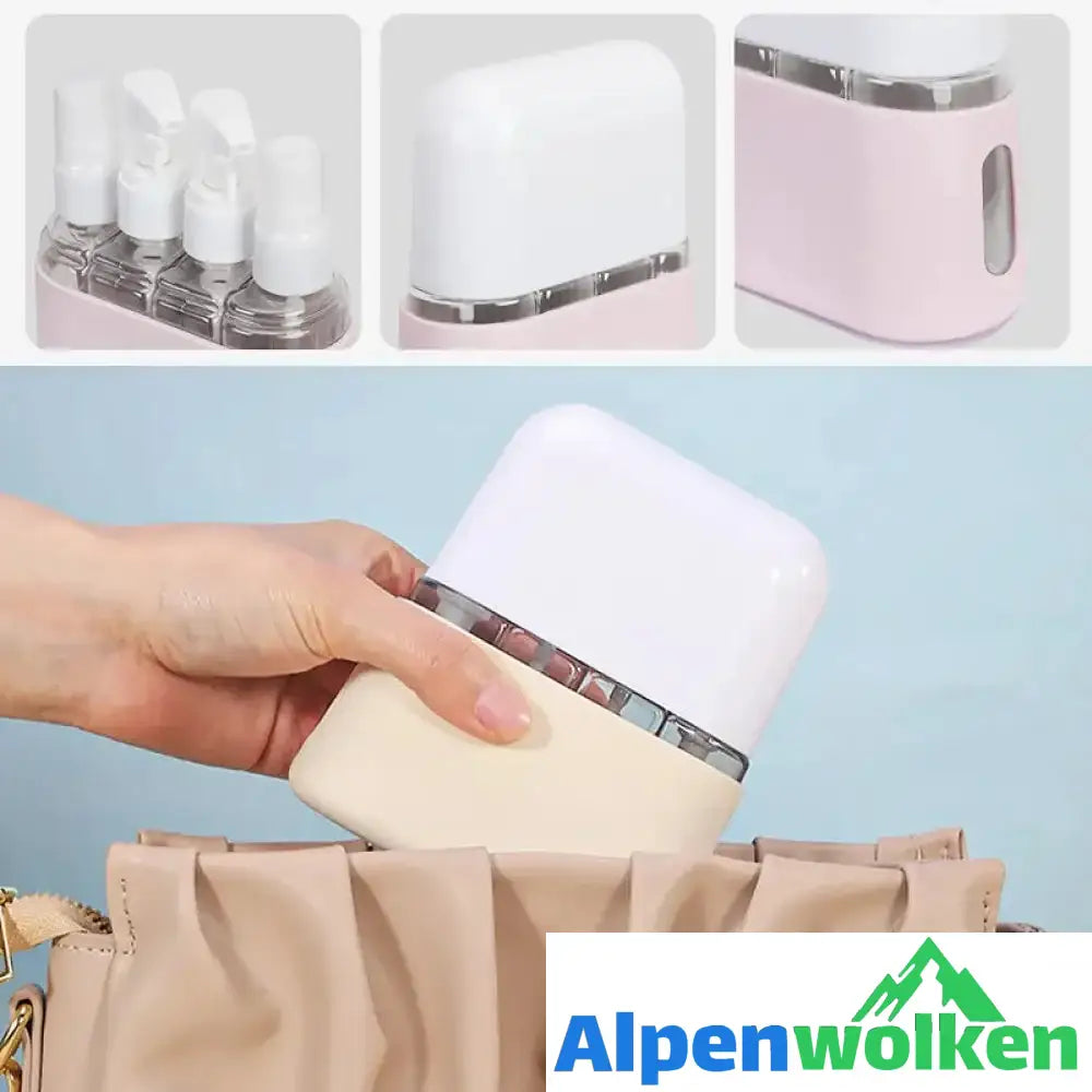 Alpenwolken - Tragbares Reiseflaschen-Set mit Shampoo-Spender