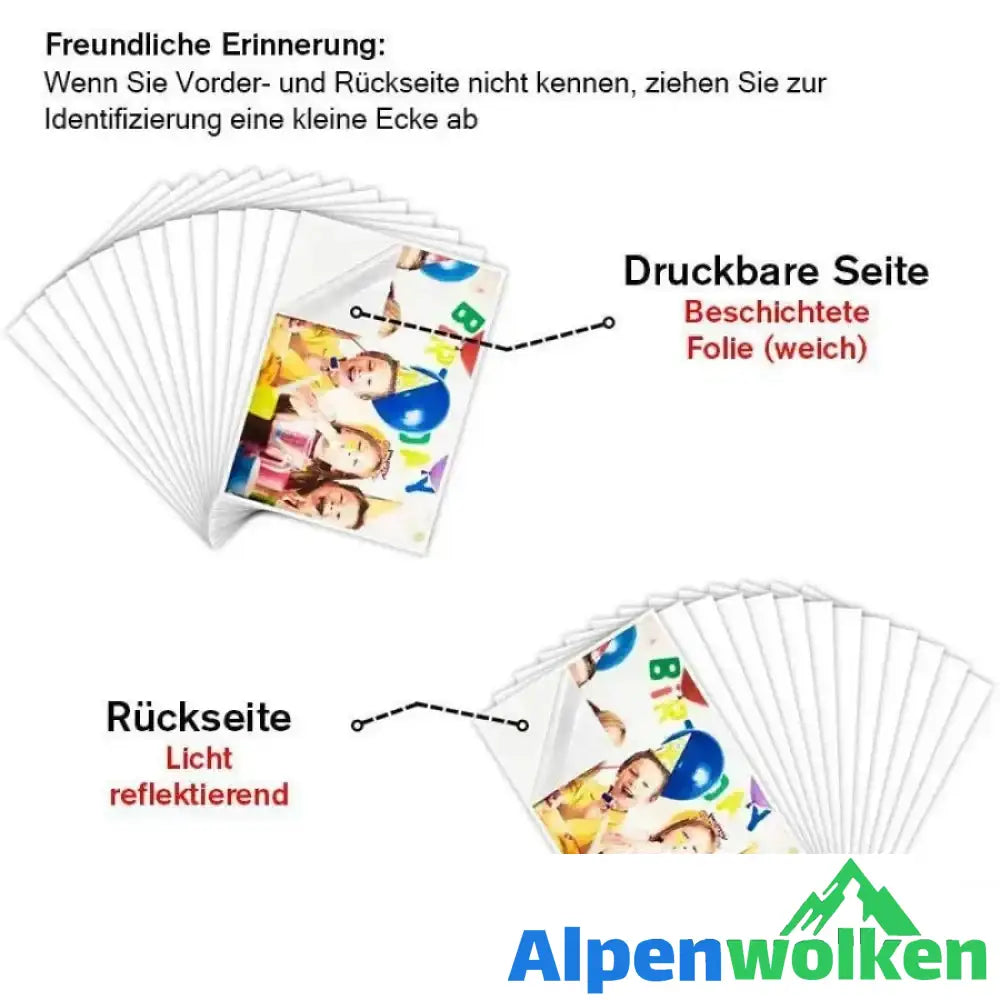 Alpenwolken - Transferpapier für Tintenstrahldrucker und helle Textilien