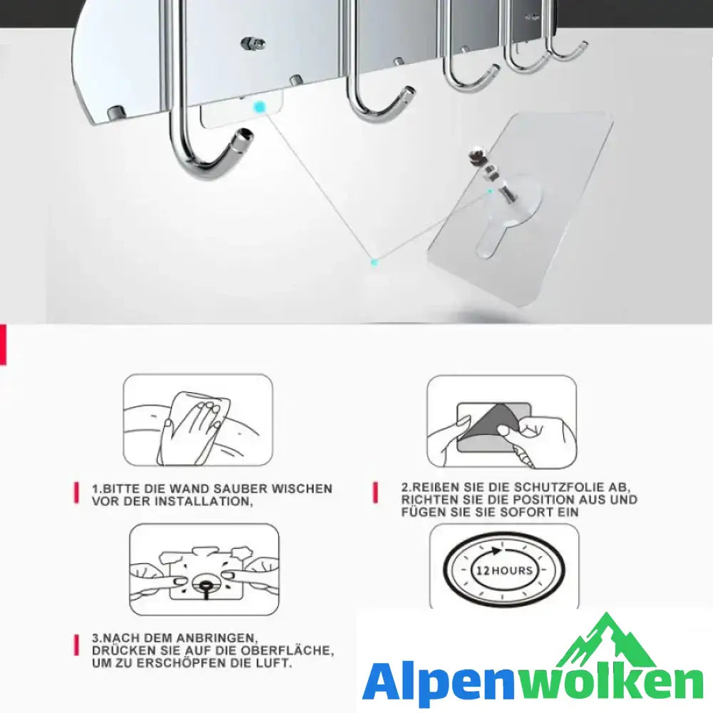 Alpenwolken - Transparente Schraubenhaken, 10 Stücke