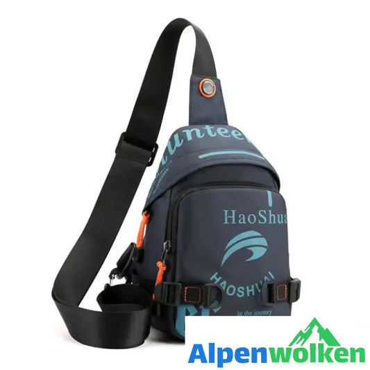 Alpenwolken - Trendige kleine quadratische Herrentasche dunkelblau