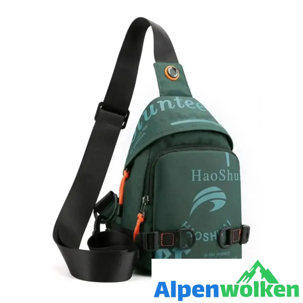 Alpenwolken - Trendige kleine quadratische Herrentasche dunkelgrün