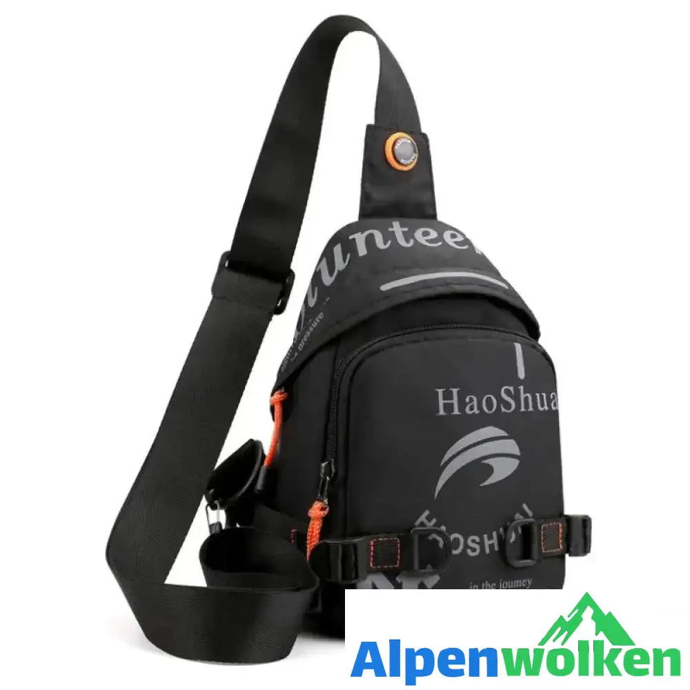 Alpenwolken - Trendige kleine quadratische Herrentasche schwarz