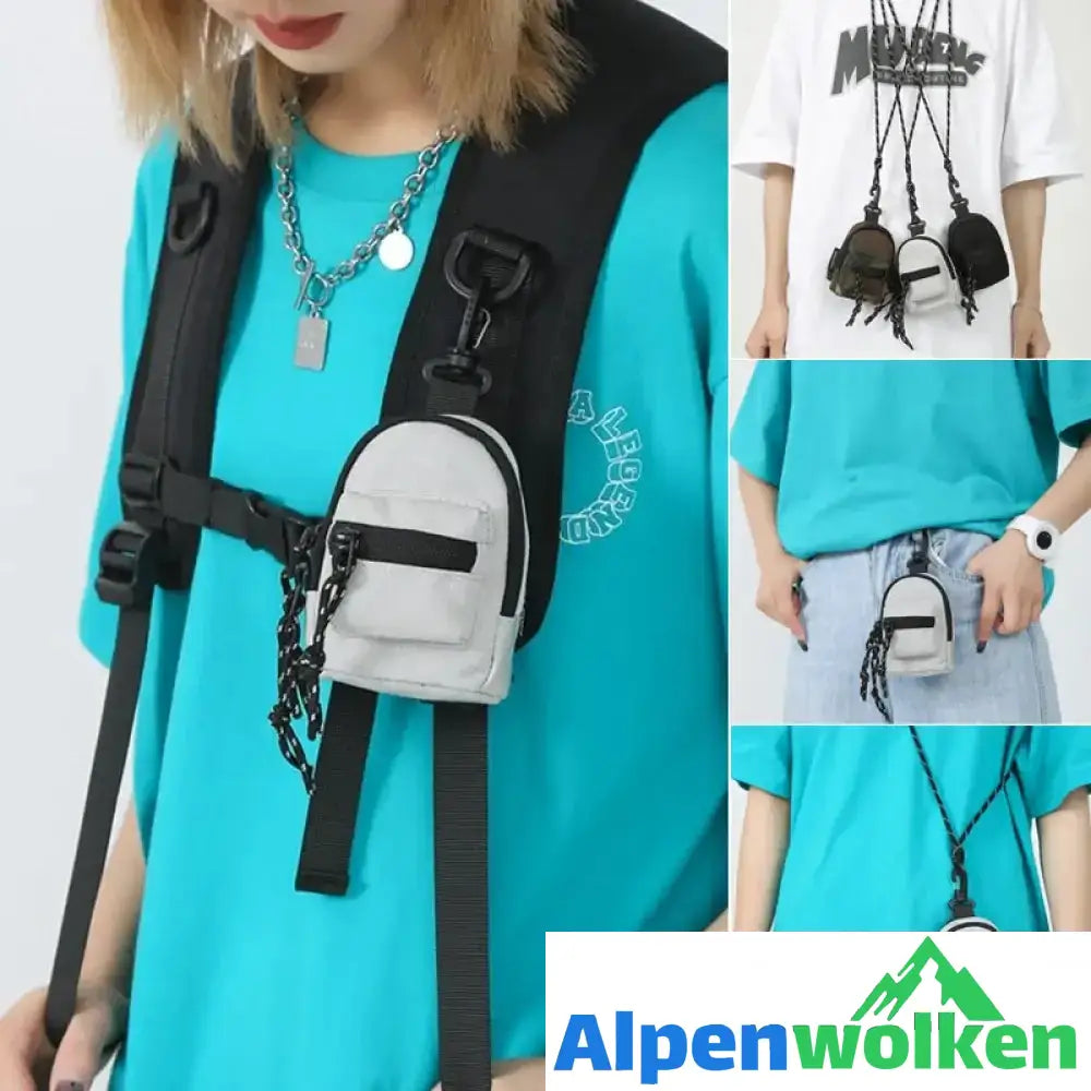 Alpenwolken - Trendige Mini-Tasche mit Anhänger