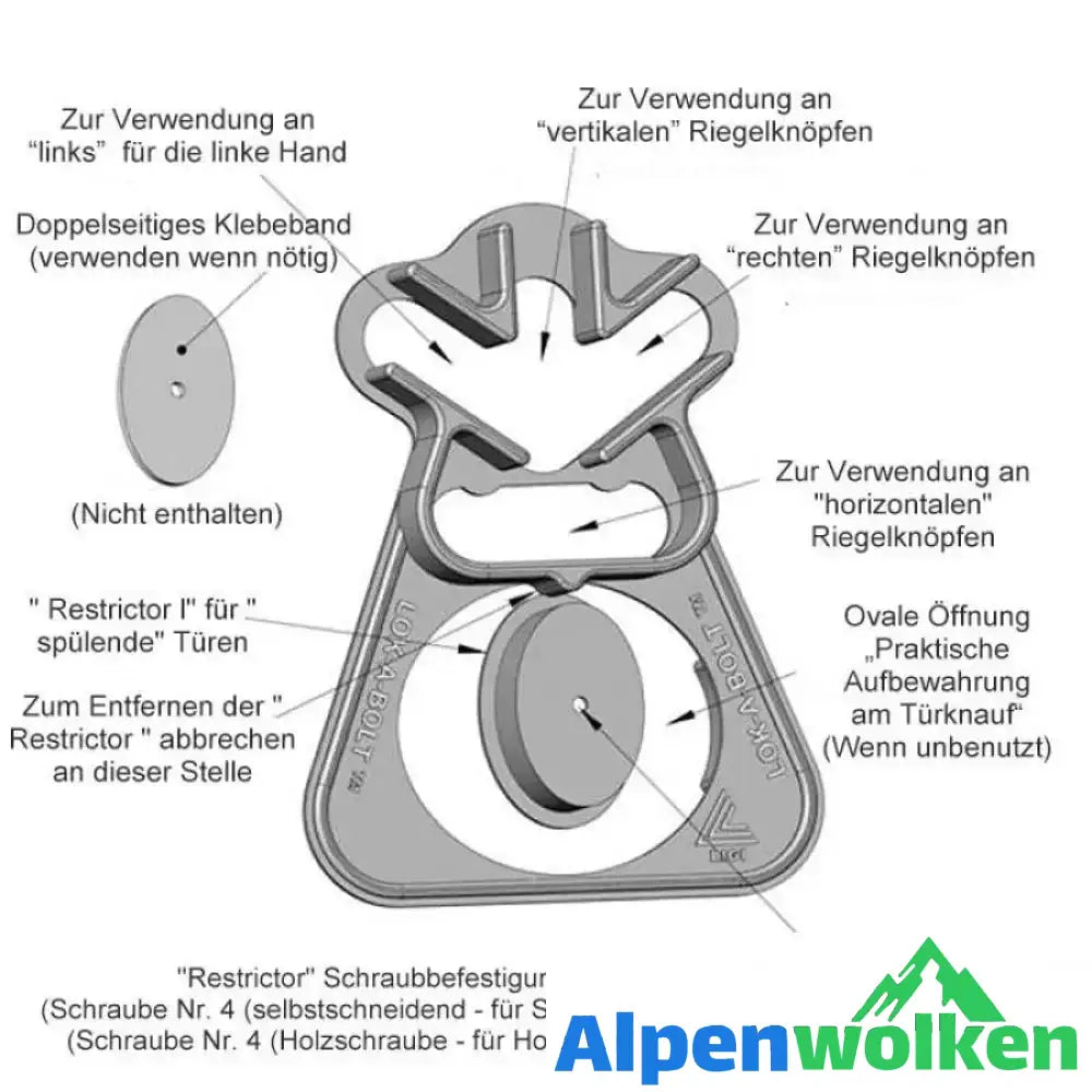 Alpenwolken - Türschloss für Sicherheit