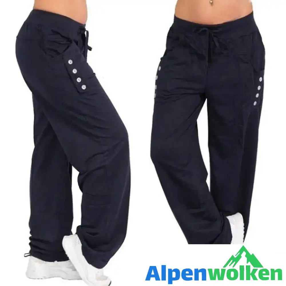 Alpenwolken - Übergroße lässige lose Jogginghose, Unisex Sporthose Dunkelblau