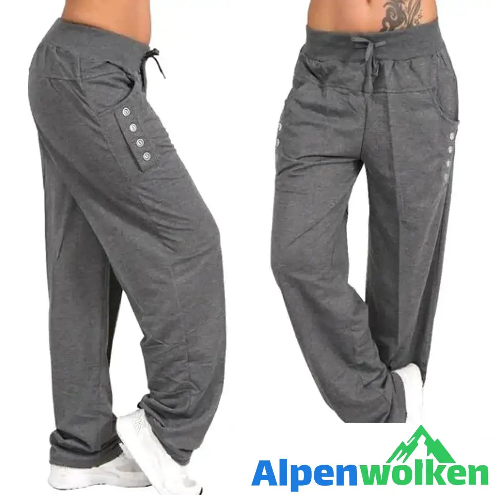 Alpenwolken - Übergroße lässige lose Jogginghose, Unisex Sporthose Dunkelgrau