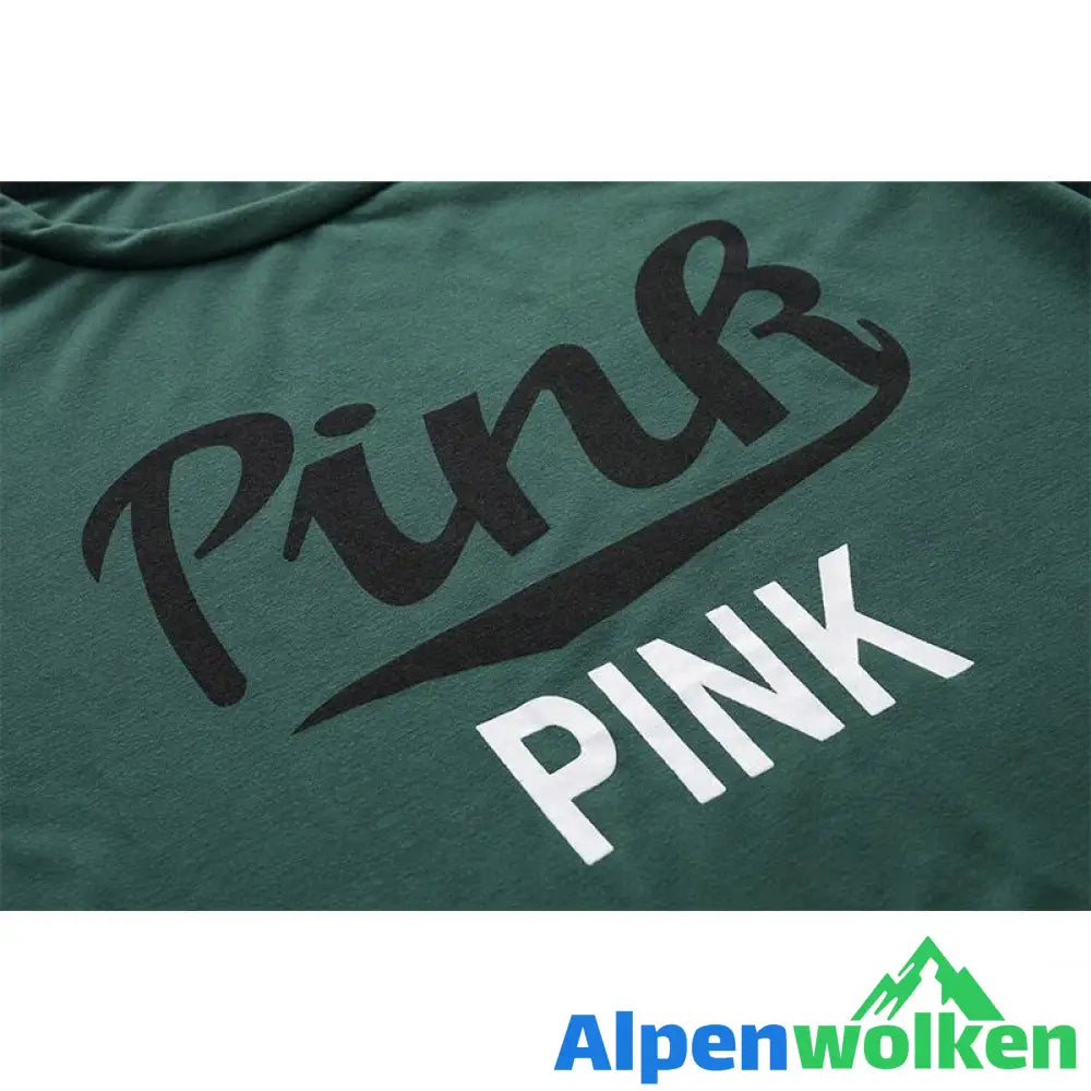 Alpenwolken - Übergroßes Buchstabenmuster Kurzarm-T- Shirt