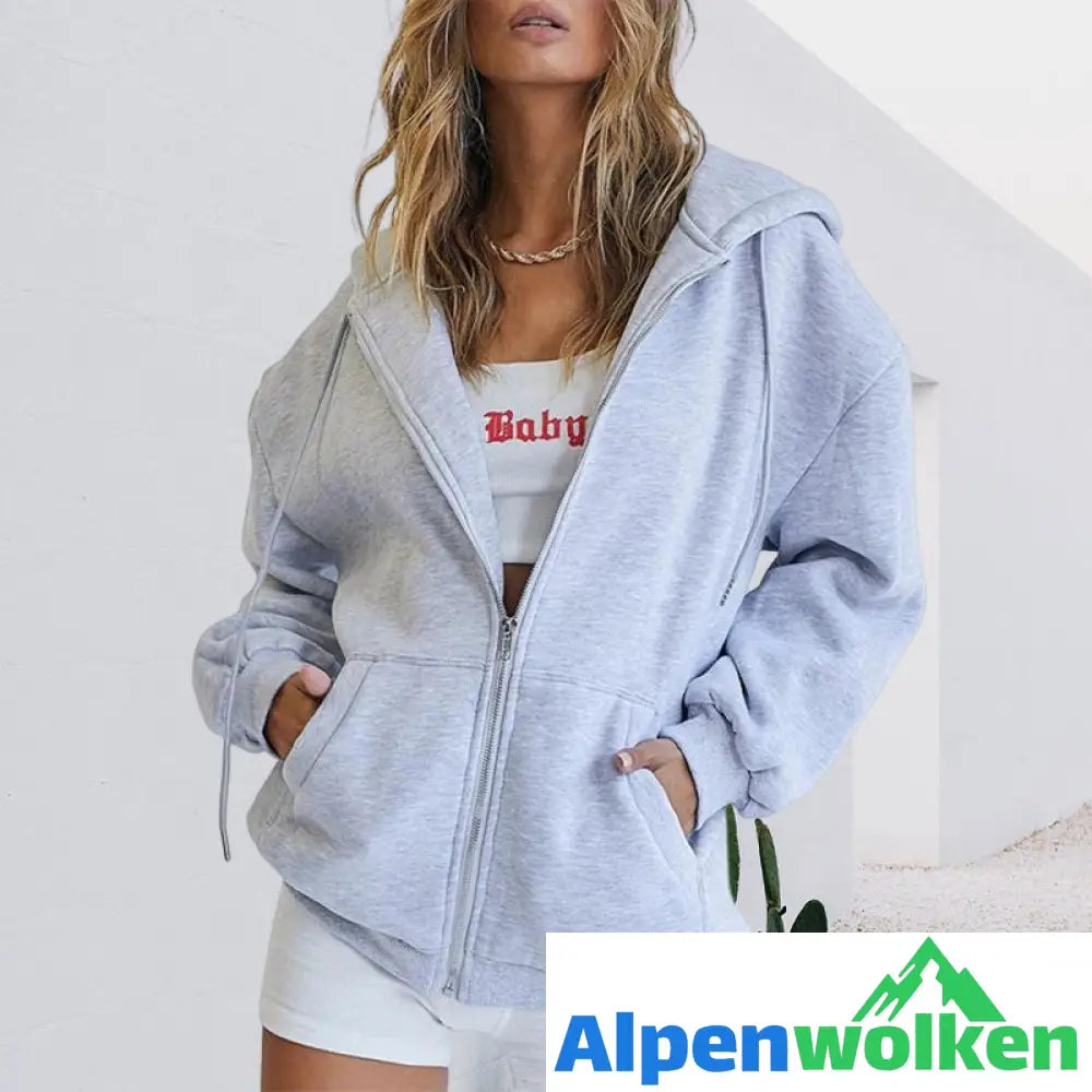 Alpenwolken - Übergroßes Damen-Sweatshirt mit Kapuze