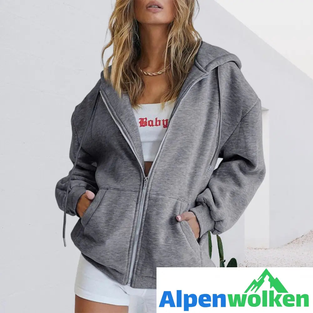 Alpenwolken - Übergroßes Damen-Sweatshirt mit Kapuze