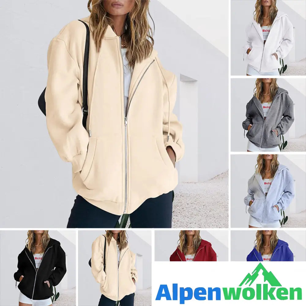 Alpenwolken - Übergroßes Damen-Sweatshirt mit Kapuze