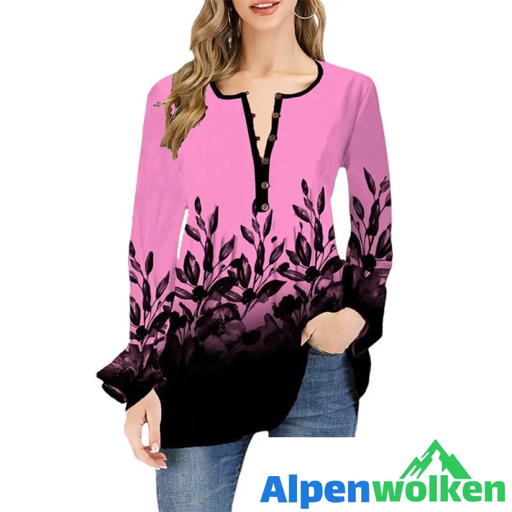 Alpenwolken - Übergroßes T-Shirt mit offenem Kragen und Rüschenärmeln