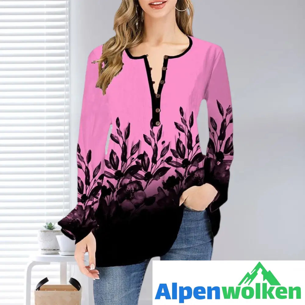 Alpenwolken - Übergroßes T-Shirt mit offenem Kragen und Rüschenärmeln