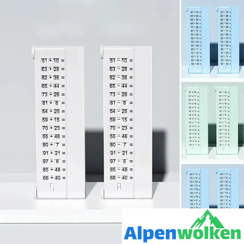 Alpenwolken - Übungstafel für mündliche Berechnungen für Kinder