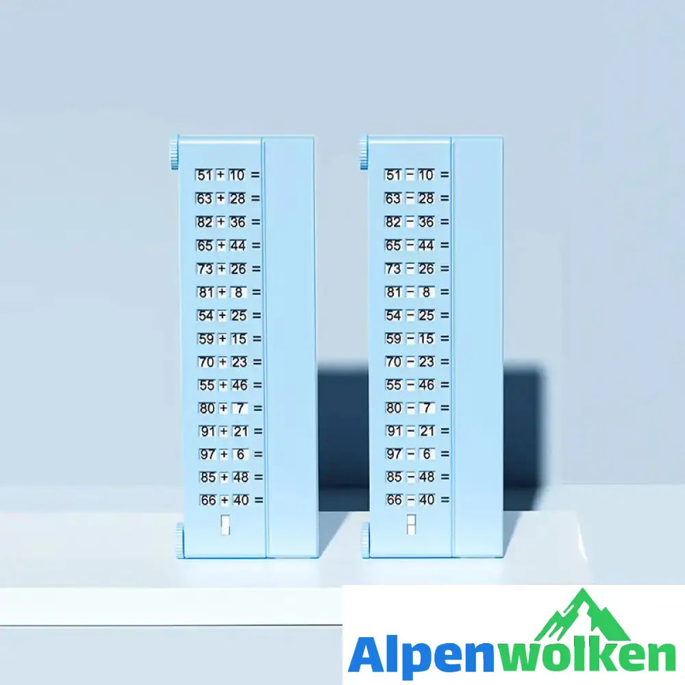 Alpenwolken - Übungstafel für mündliche Berechnungen für Kinder Blau-5100 mathematische Aufgaben