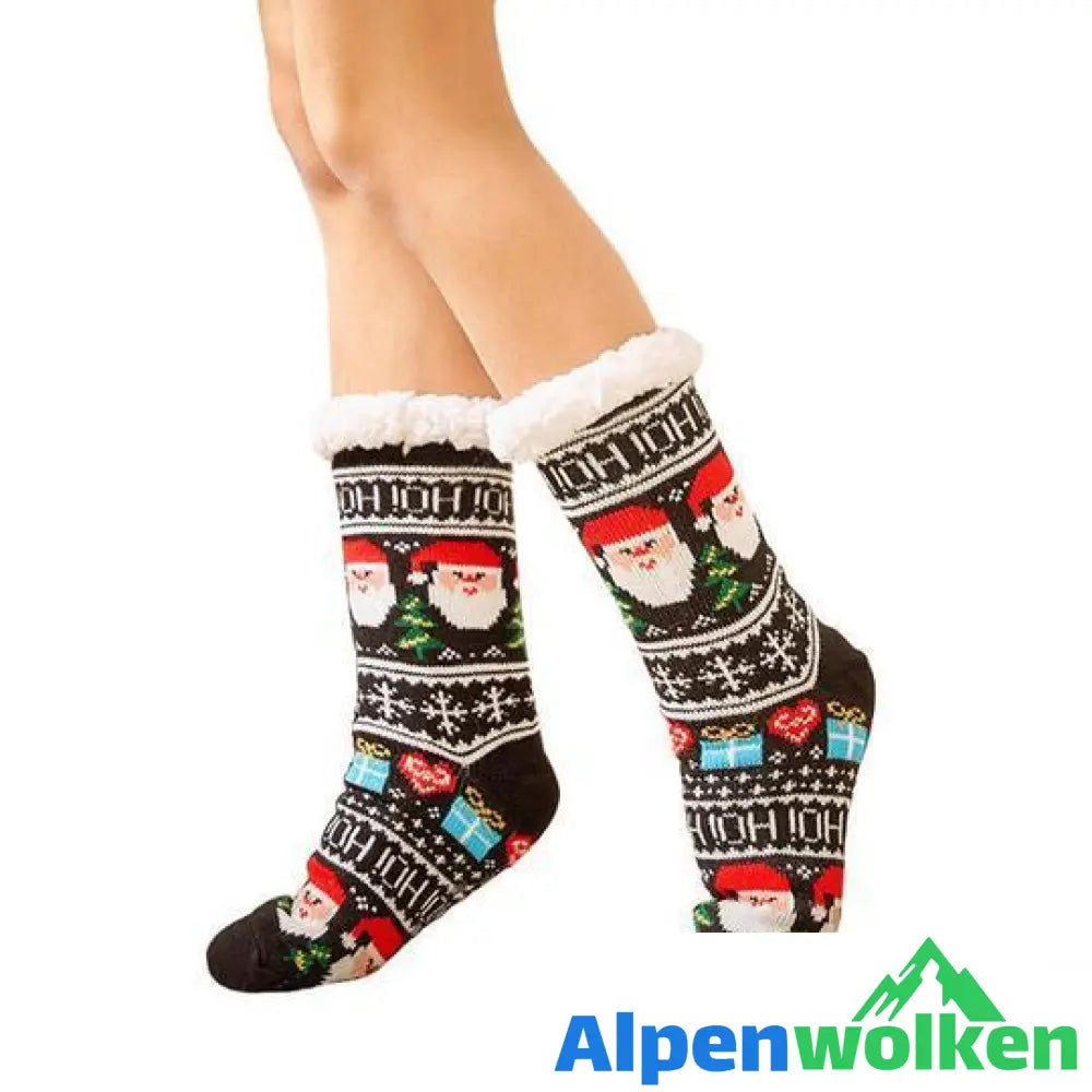 Alpenwolken - Ultra-Plüsch Weiche Rutschfeste Socken, 1 Paar