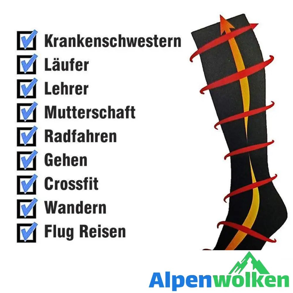 Alpenwolken - Ultra-V-Streifen Kniehohe Kompression Socken